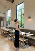 Two Piece Backless Strap Halter Neck Top with Skirt